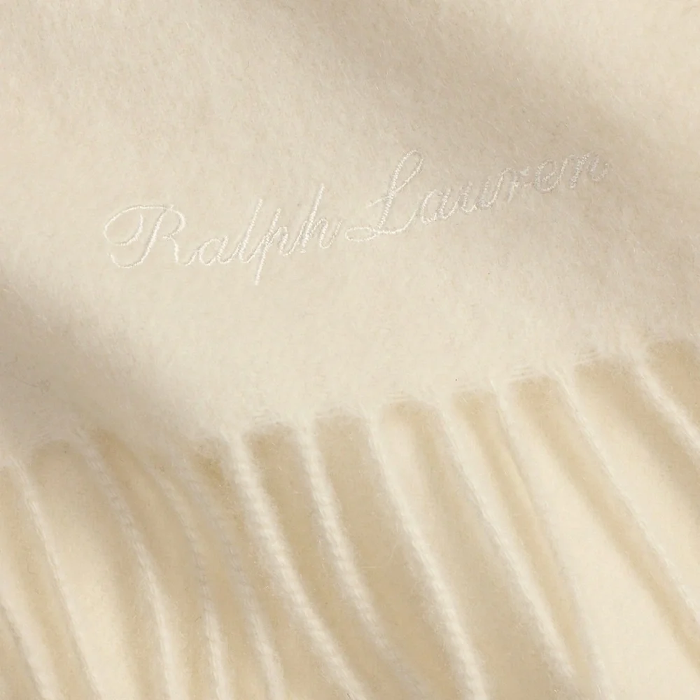 Ralph Lauren collection Elegant Cream Fringe Scarf, 100% cashmere